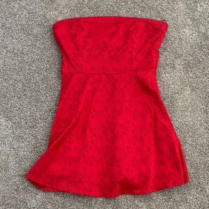Altar'd State Vibrant Red Strapless Dress